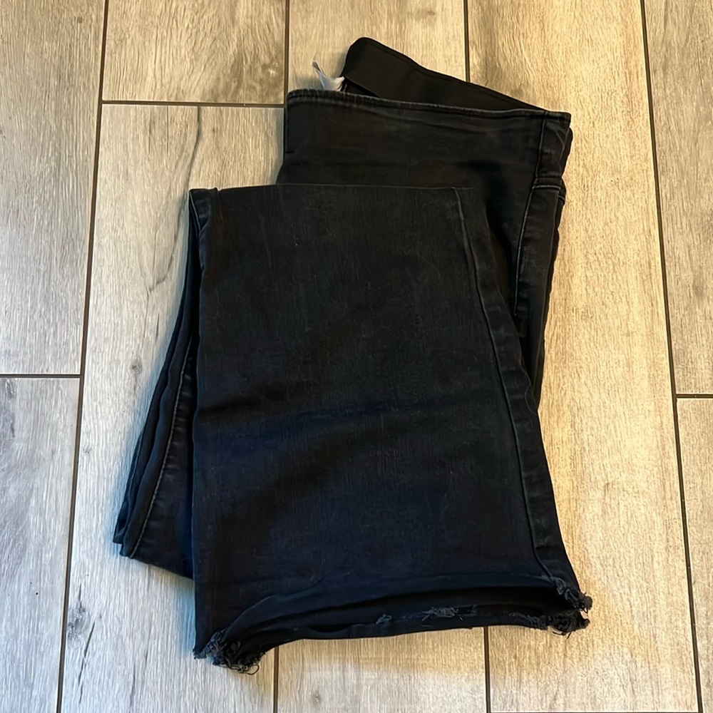 Black denim flare jeans